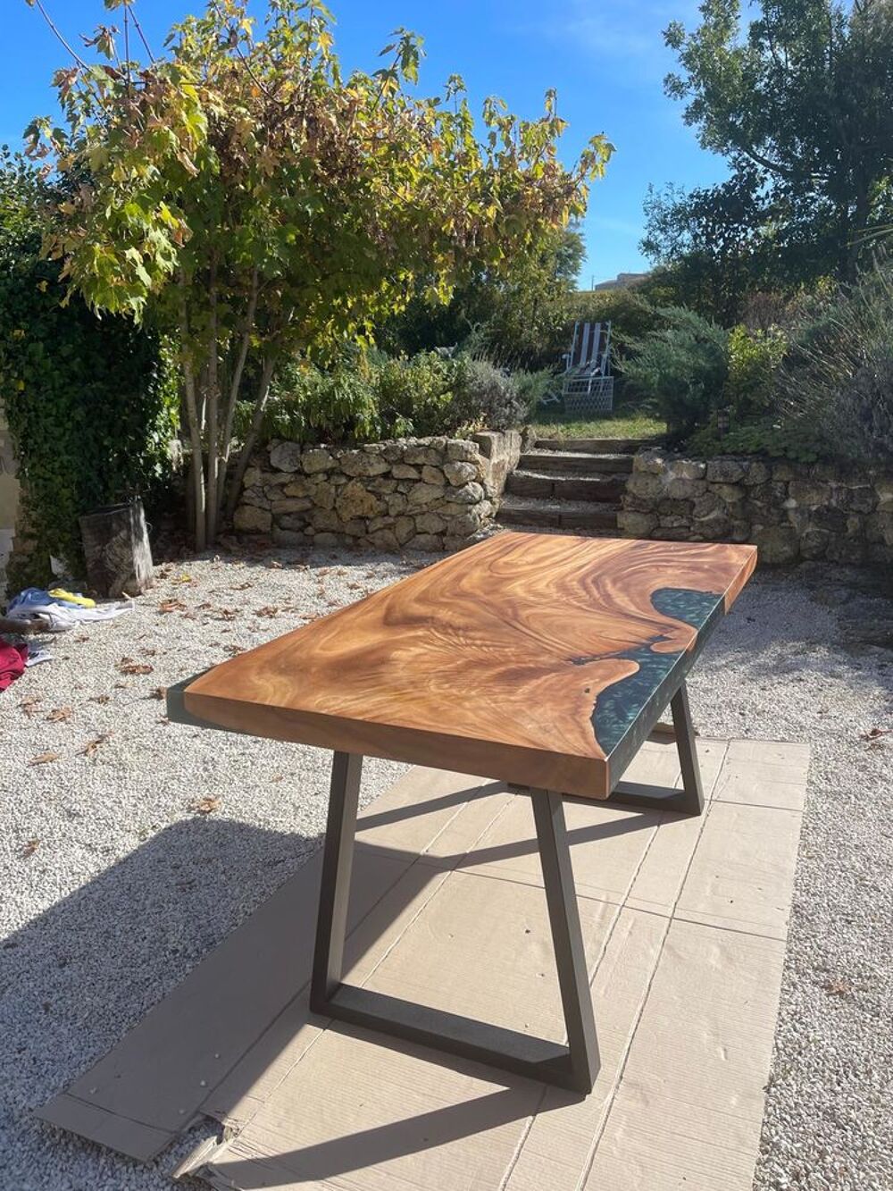 Tables Bois Massif et Epoxy - 160 cm Meubles