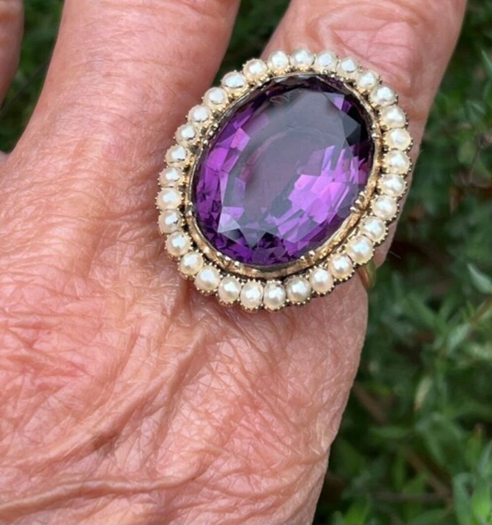 Bague vintage amethyst Or 375 Bijoux et montres