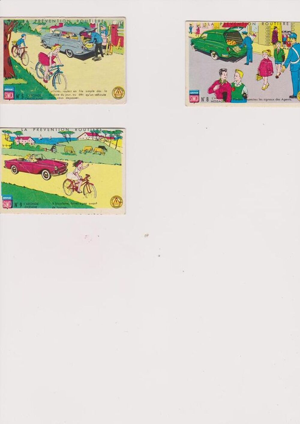 SIMCA - cartes bons points LA PREVENTION ROUTIERE 