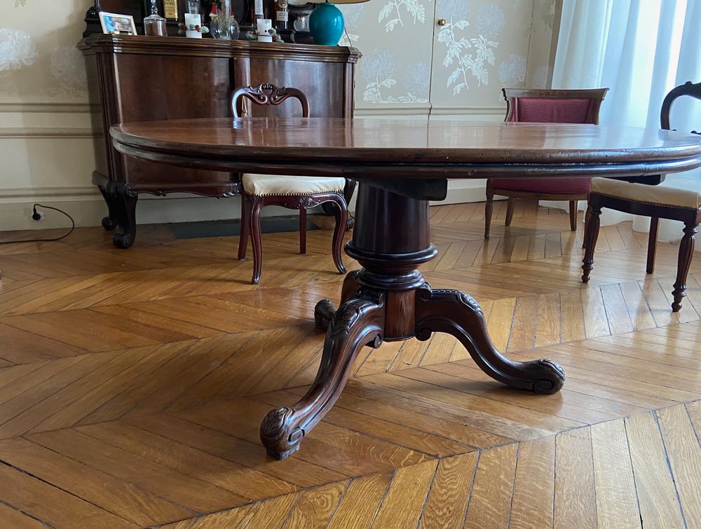 table ronde de salle &agrave; manger acajou Meubles