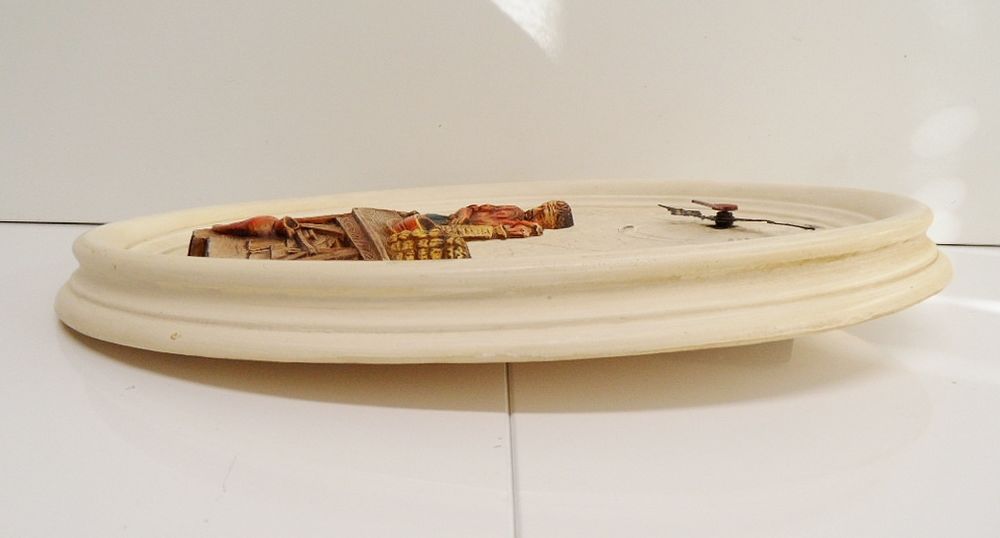 COLLECTOR HORLOGE MURALE VINTAGE PLATRE DECO POTIER tbe D�coration