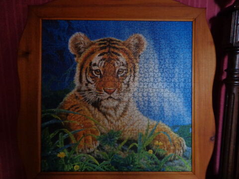 Tableau puzzle (motif tigre) 15 Merville (59)