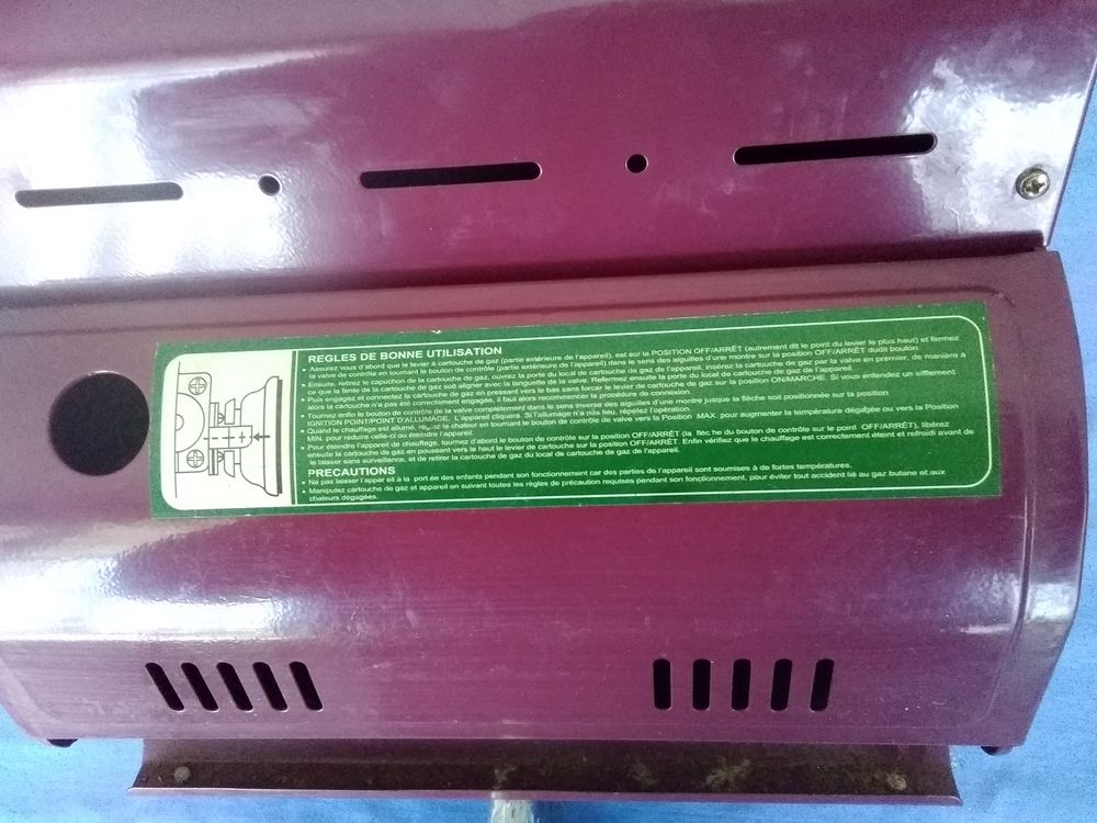 Chauffage d'appoint avec cartouche de gaz Bricolage