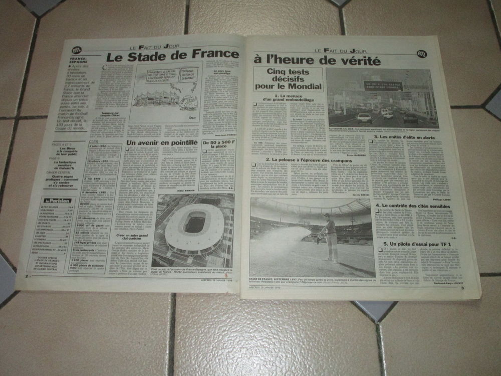 VIEUX PARISIEN STADE DE FRANCE INAUGURATION 28 JANVIER 1998 