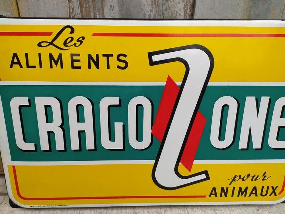 Ancienne Plaque &Eacute;maill&eacute;e Cragozone Aliments Animaux 