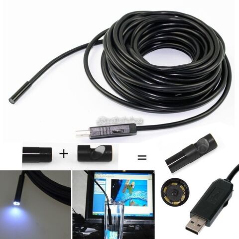 Caméra d'inspection Endoscope DVR Câble de 5 M USB Moniteur 27 Marseille 13 (13)