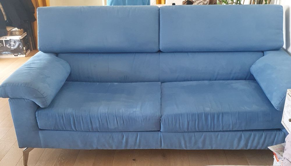 CANAPE FIXE BLEU 3 PLACES Meubles