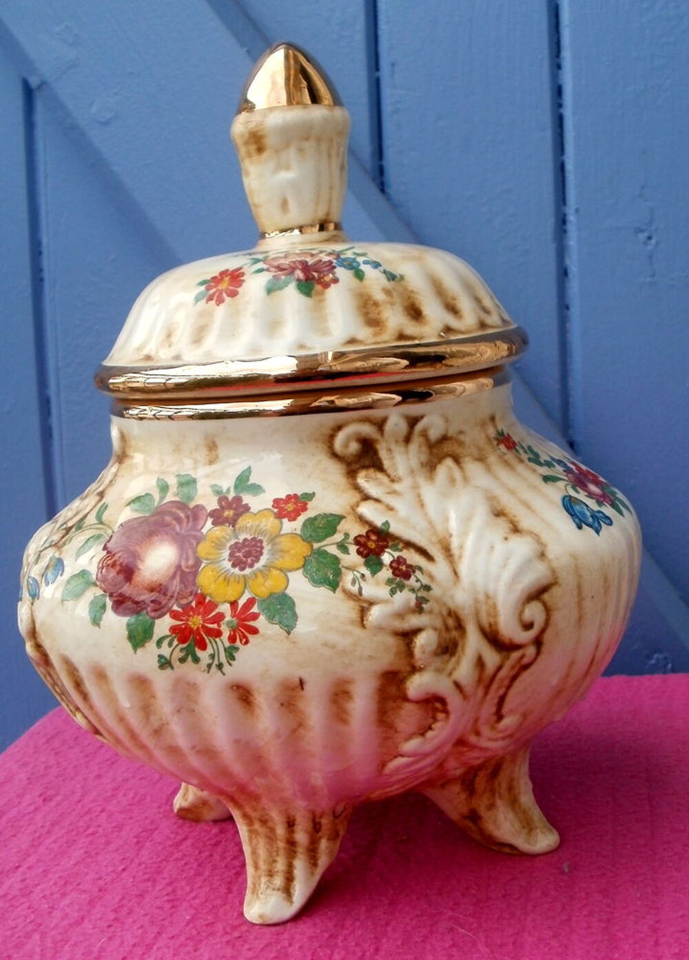 Vide poche, pot couvert, porcelaine italienne Décoration