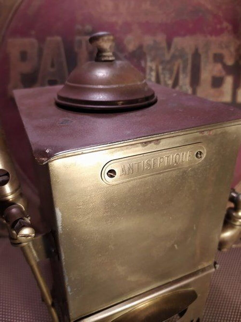 Ancien Appareil Barbier Coiffeur Aseptiseur XIXeme 