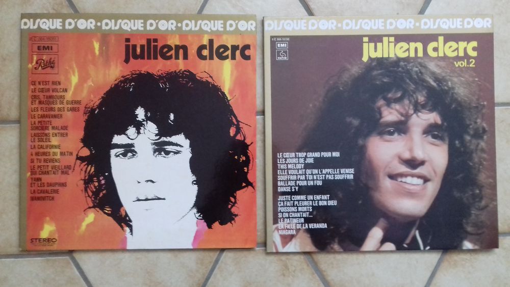 JULIEN CLERC : 2 DISQUES d'OR 1972 et 1977 CD et vinyles