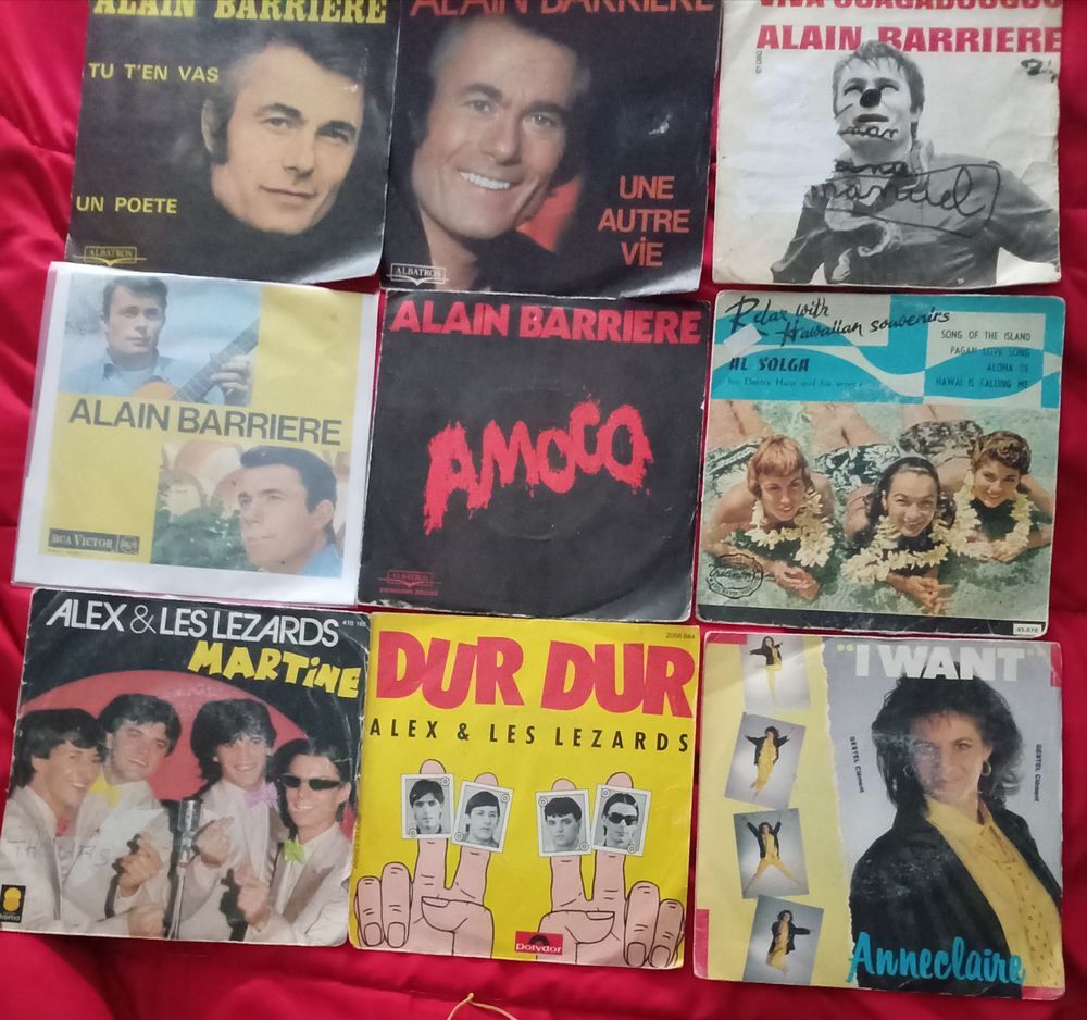 LOT DE 76 X DISQUES 45 TOURS FRANCAIS // A/ CD et vinyles