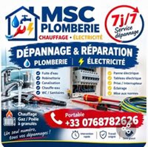   service plomberie électricité 7j/7j y compris les weekends p 
