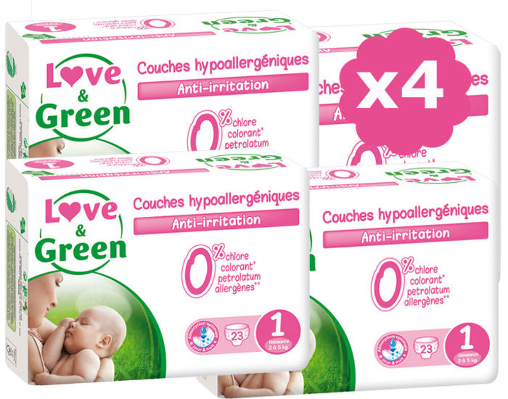 couches &eacute;cologiques lov&eacute; and Green taille 2 Pu�riculture