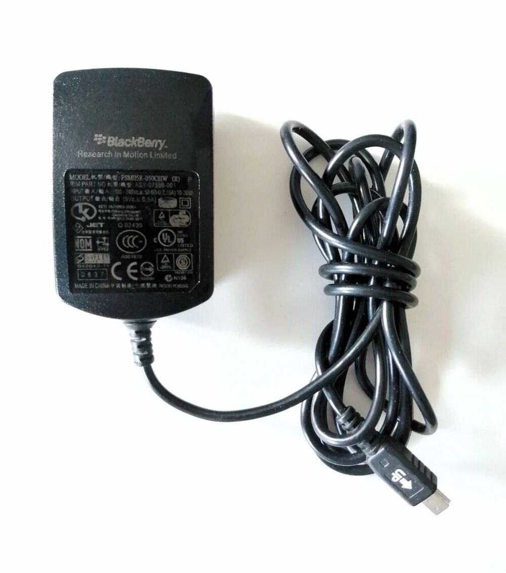 Chargeur BlackBerry AC/DC 5V Téléphones et tablettes