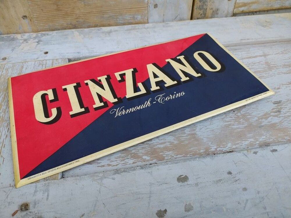 Ancienne Plaque Glacoide Cinzano Vermouth- Torino Milan 