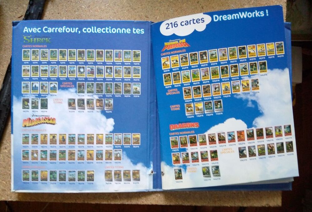 Album Carrefour Dreamwoks 2010 + 126 cartes 