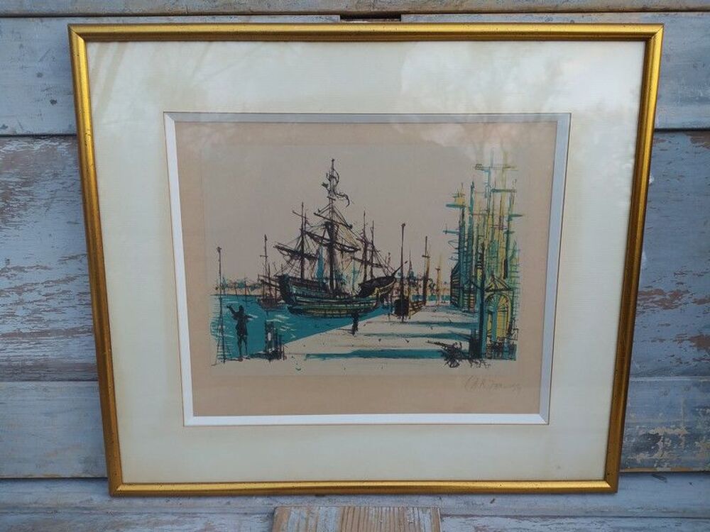 Jean Carzou Le Port Lithographie Sign&eacute;e 1954 