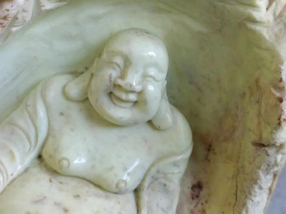 Sculpture Bouddha Pierre Dure Chine XX&egrave;me Chinese Carving 
