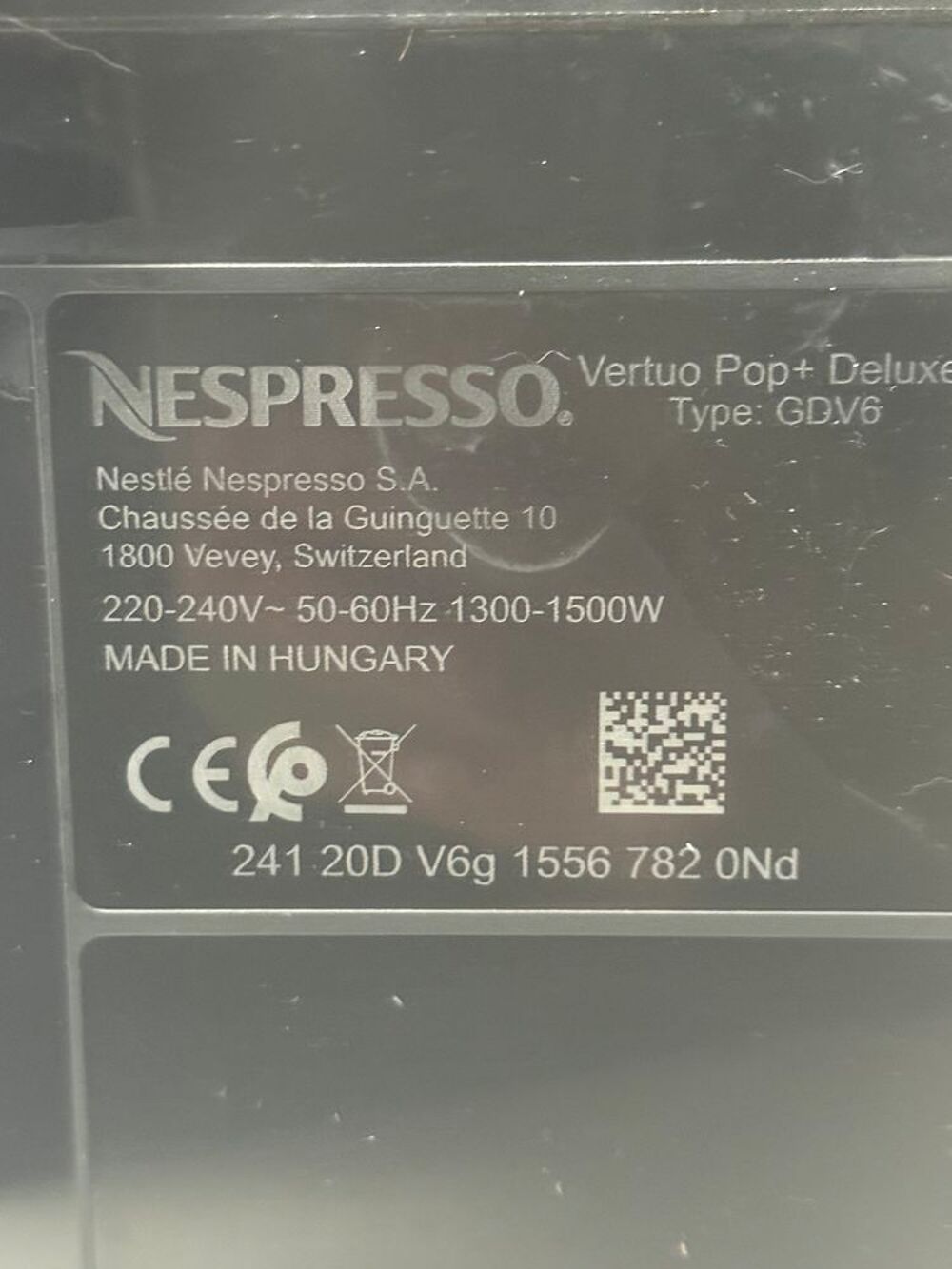cafeti&egrave;re NESPRESSO VERTUO SOUS GARANTIE (12/2027) Electrom�nager
