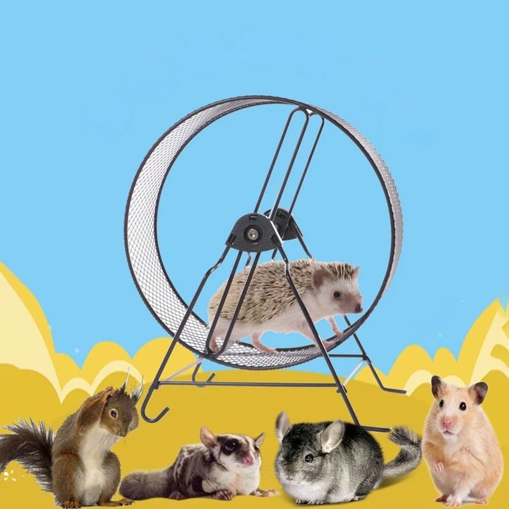   Roue de hamster en mtal avec support  