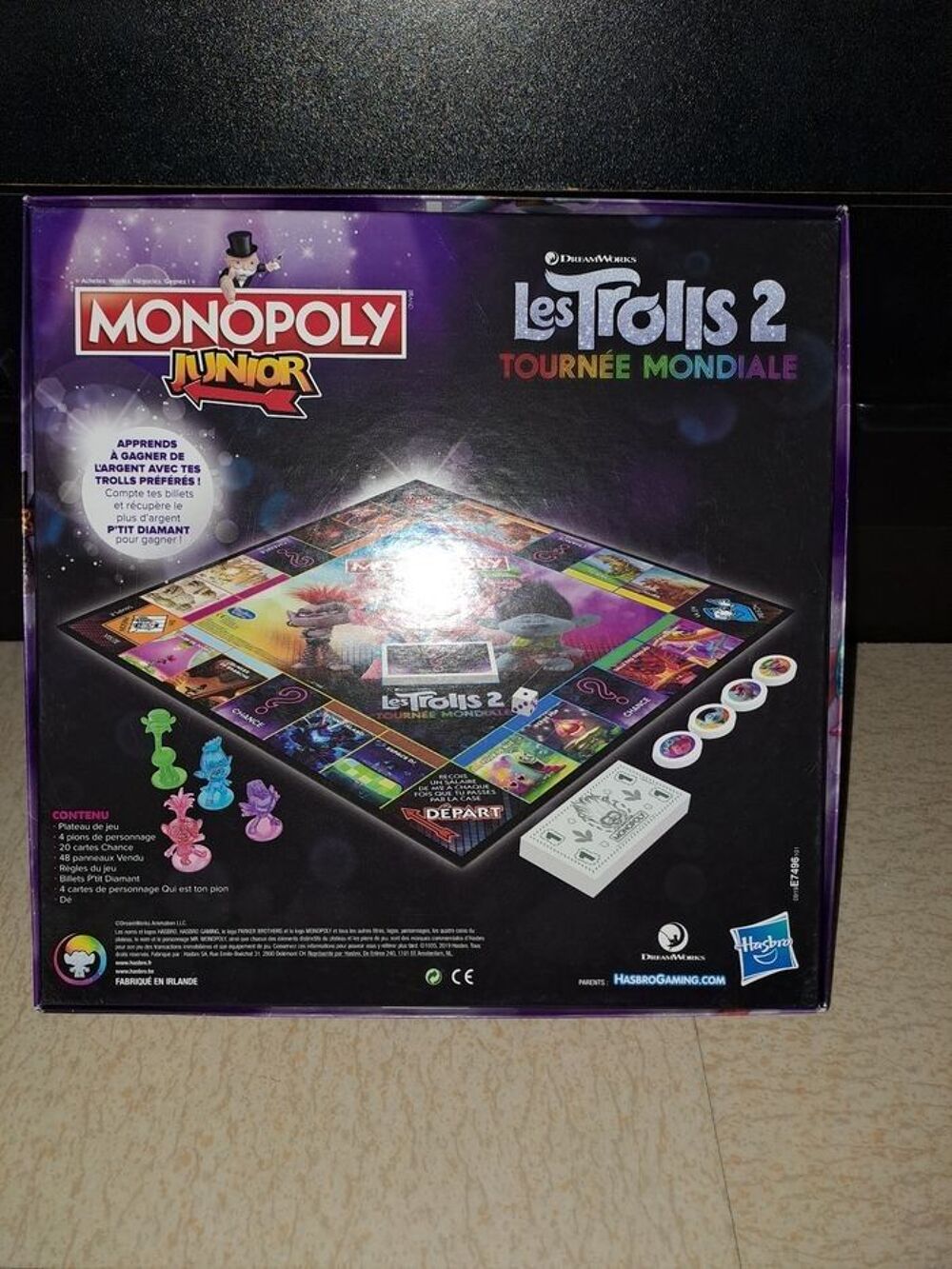 Monopoly junior Les Troll's 2 / &quot; Hasbro &quot; / quasi neuf. Jeux / jouets