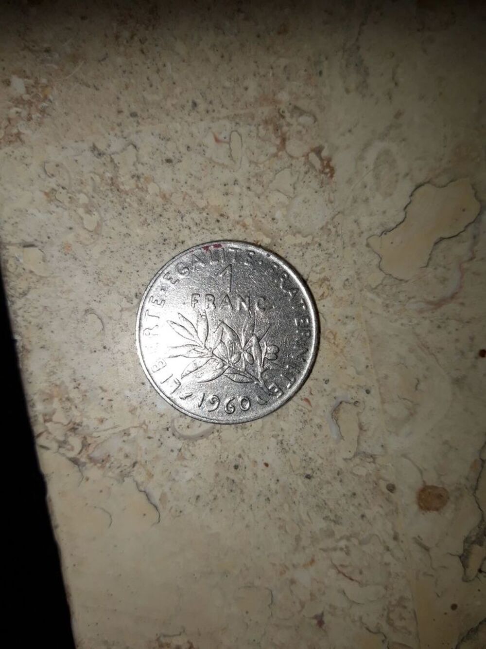 Pi&egrave;ce de 1 franc fran&ccedil;ais 1960, semeuse, petit z&eacute;ro 