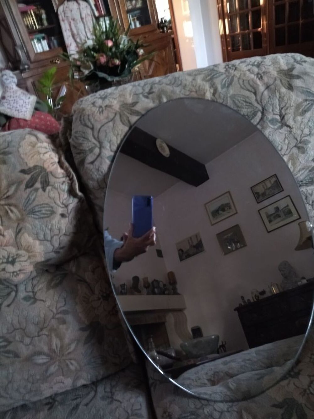 Miroir ovale fixation au mur Décoration