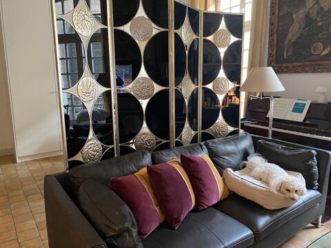 Grand Paravent m�tal bronze et verre 1800 Paris 3 (75)