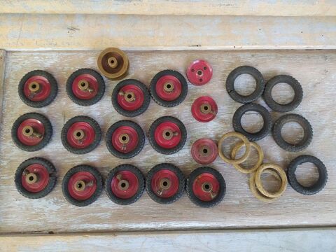 Ancien Jeu Meccano Pièces Accessoires Roues Métal Lot 02 Loches (37)