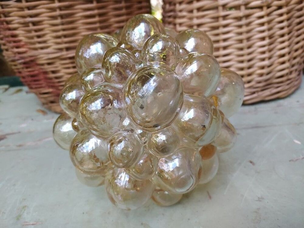 Ancien Verre de Lampe Suspension Bulle Vintage Helena Tynell Décoration