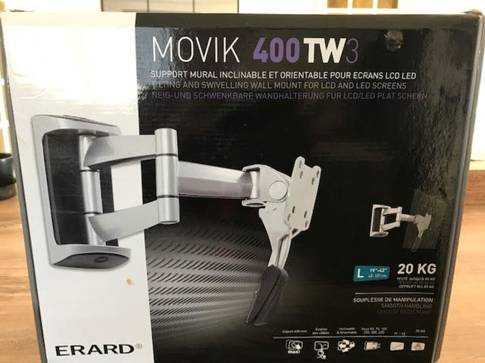 Support mural TV inclinable et orientable ERARD Photos/Video/TV
