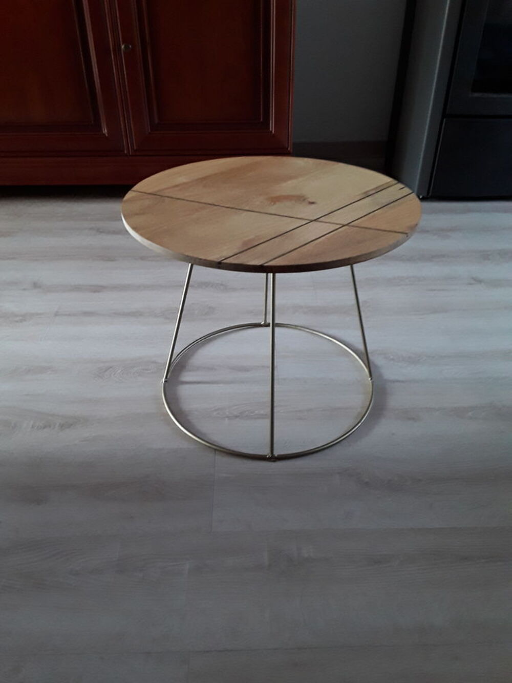 Table d appoint bois et acier Meubles
