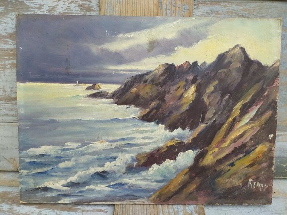 Tableau Paysage de Bretagne Marine Sign&eacute; R&eacute;my 