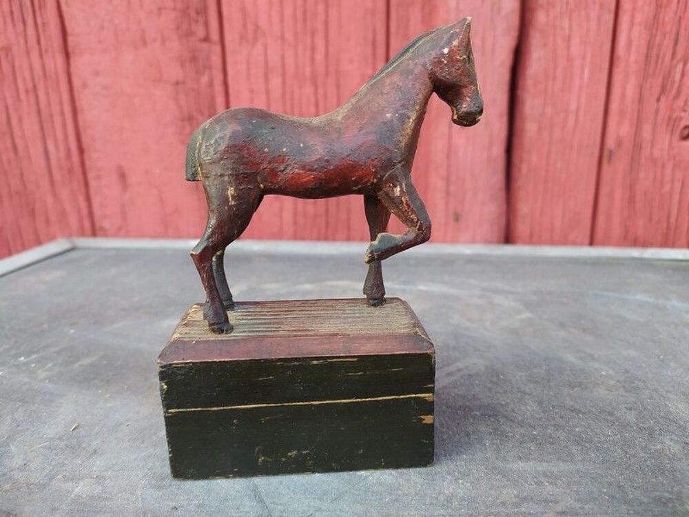 Cheval Sculpture Bois Prisonniers Mazeray Guerre 39-45 WW2 