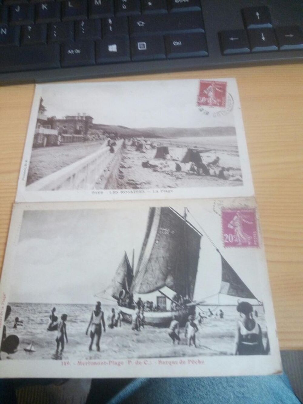 LOT DEUX CARTES POSTALES LES ROSAIRES MERLIMONT 