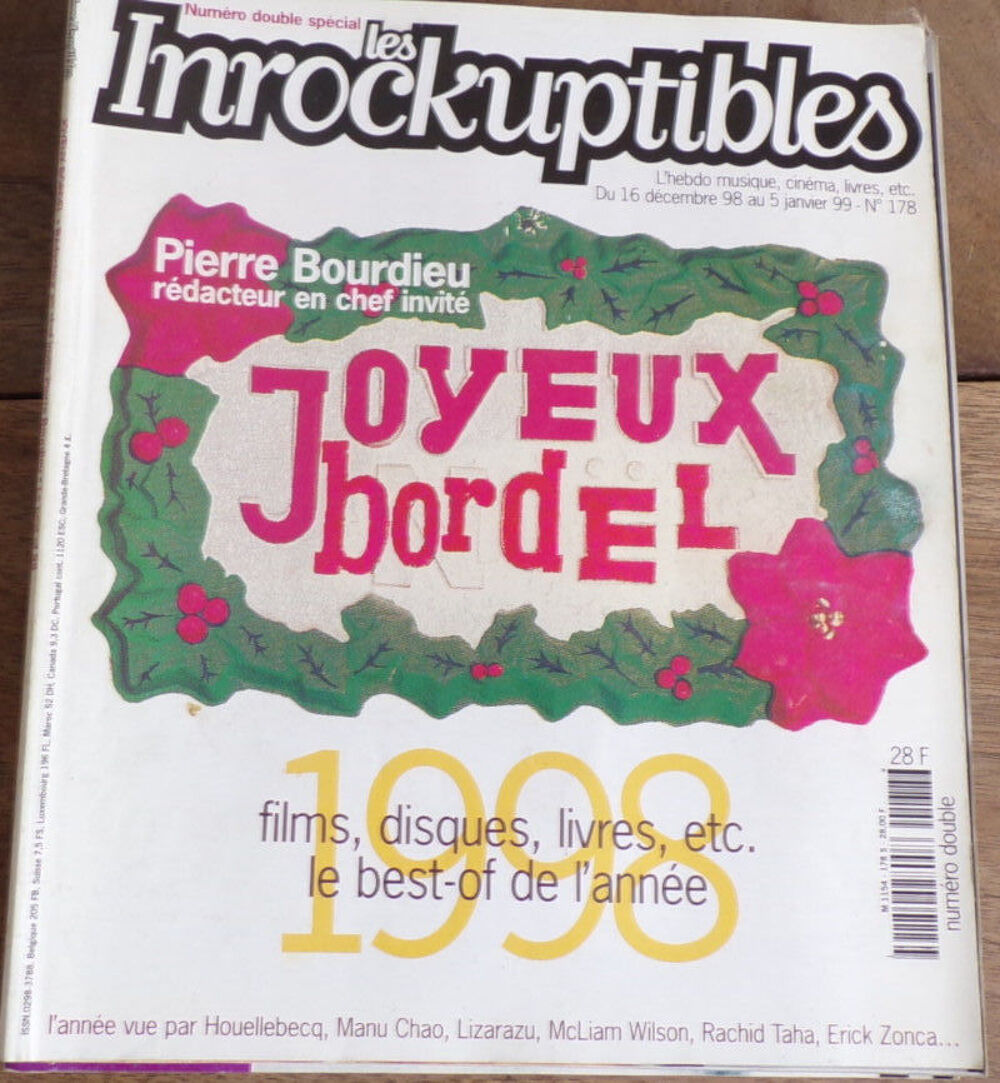 les inrockuptibles Pierre Bourdieu n&deg; 178 janvier 1999 Livres et BD