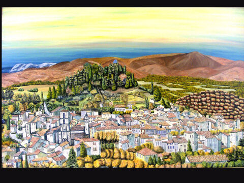 Peinture tableau FORCALQUIER (04 - A.H.P.) 580 Villeneuve (04)