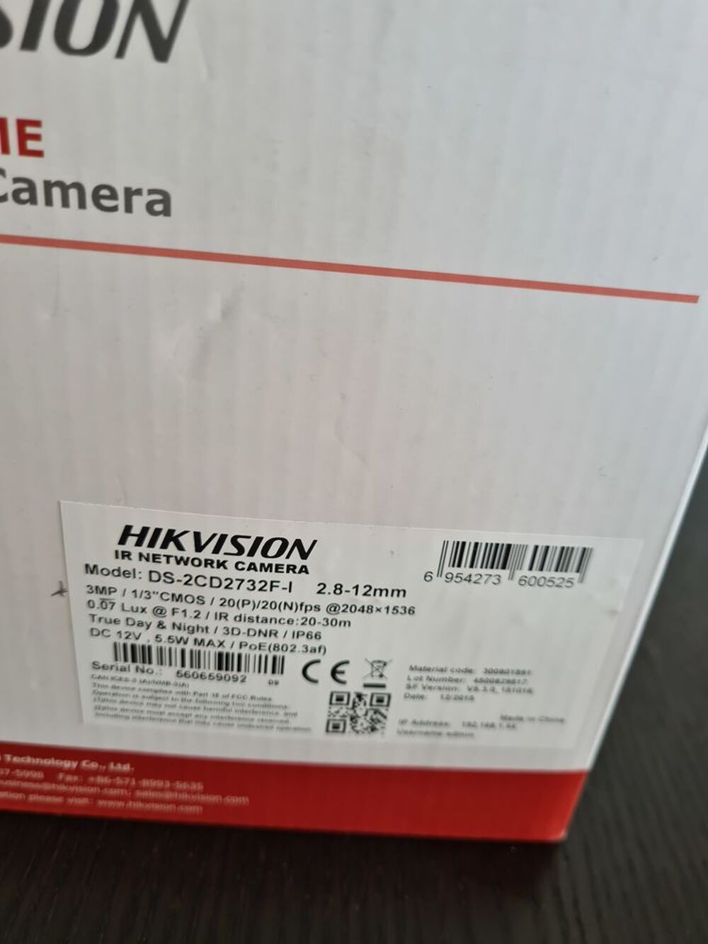 Camera hikvision model DS-2CD2732F-I neuf Photos/Video/TV