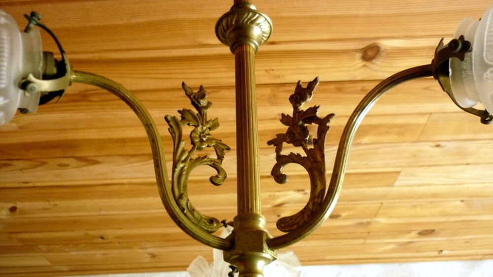 Plafonnier ancien bronze et cuivre. Décoration