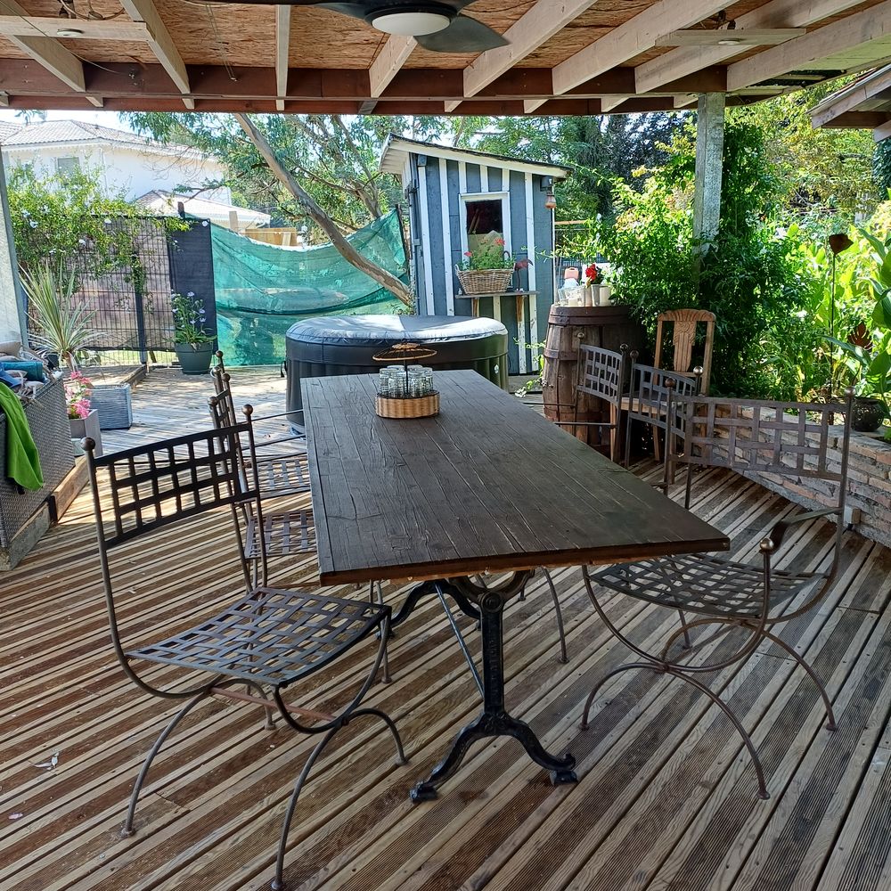Table et lot de 6 chaises ext&eacute;rieurs Jardin
