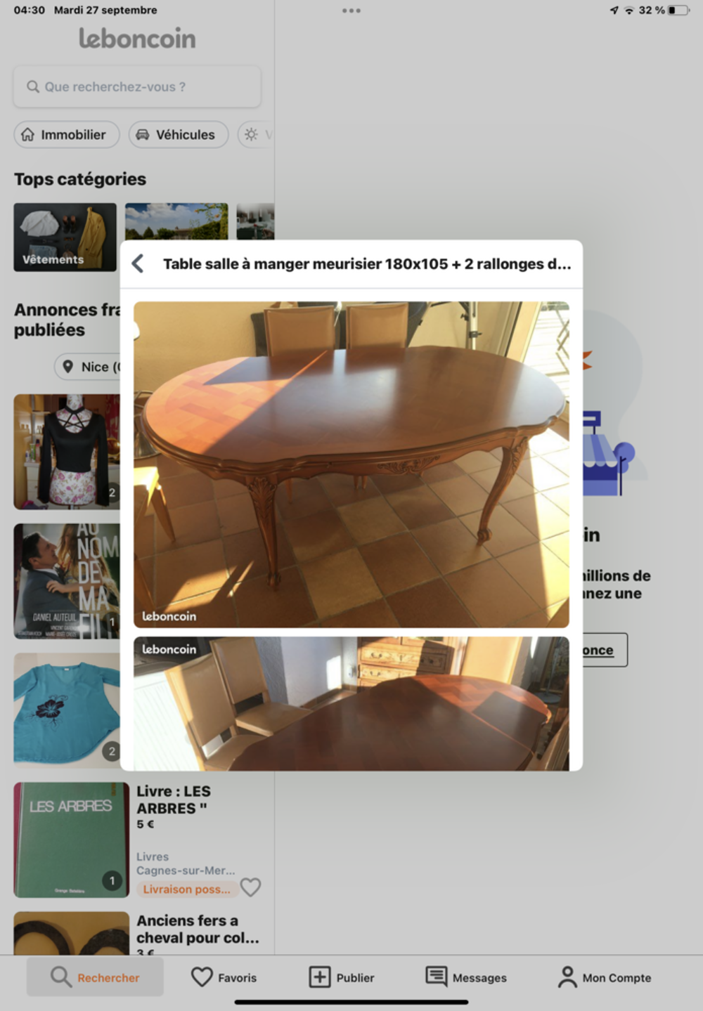 grandeTable salle &agrave; manger meurisier Meubles