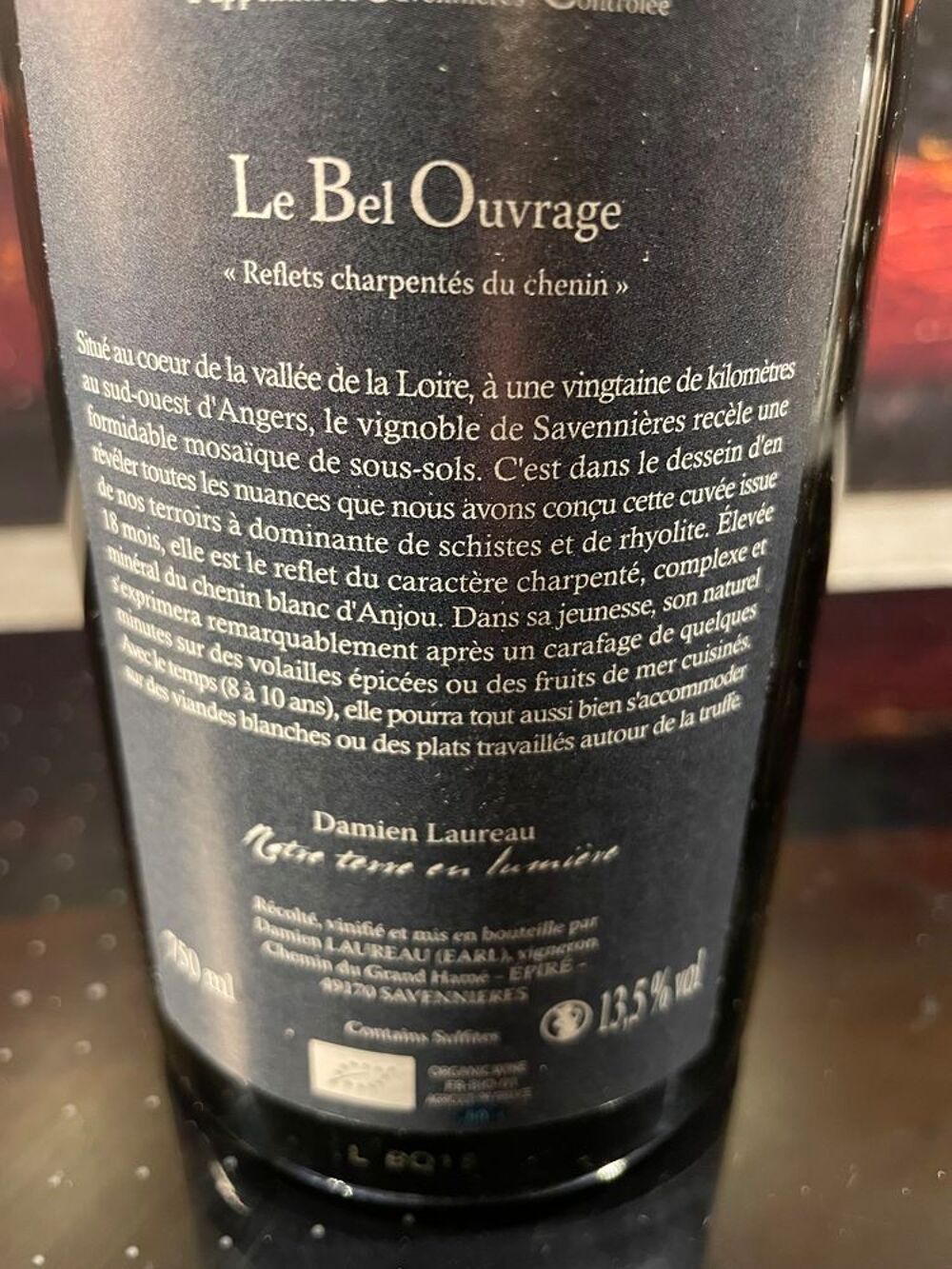 1 Bt SAVENNIERES 2018 Le Bel Ouvrage de Damien LAUREAU Cuisine