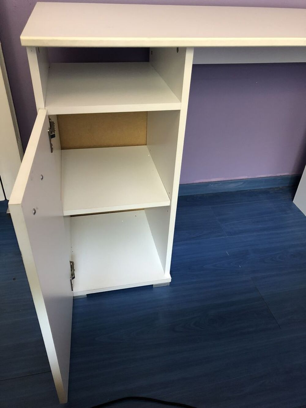 bureau blanc bois Meubles