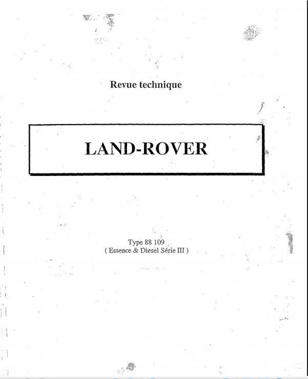 Manuel d'atelier land Rover 88 109 s&eacute;rie 3 Livres et BD