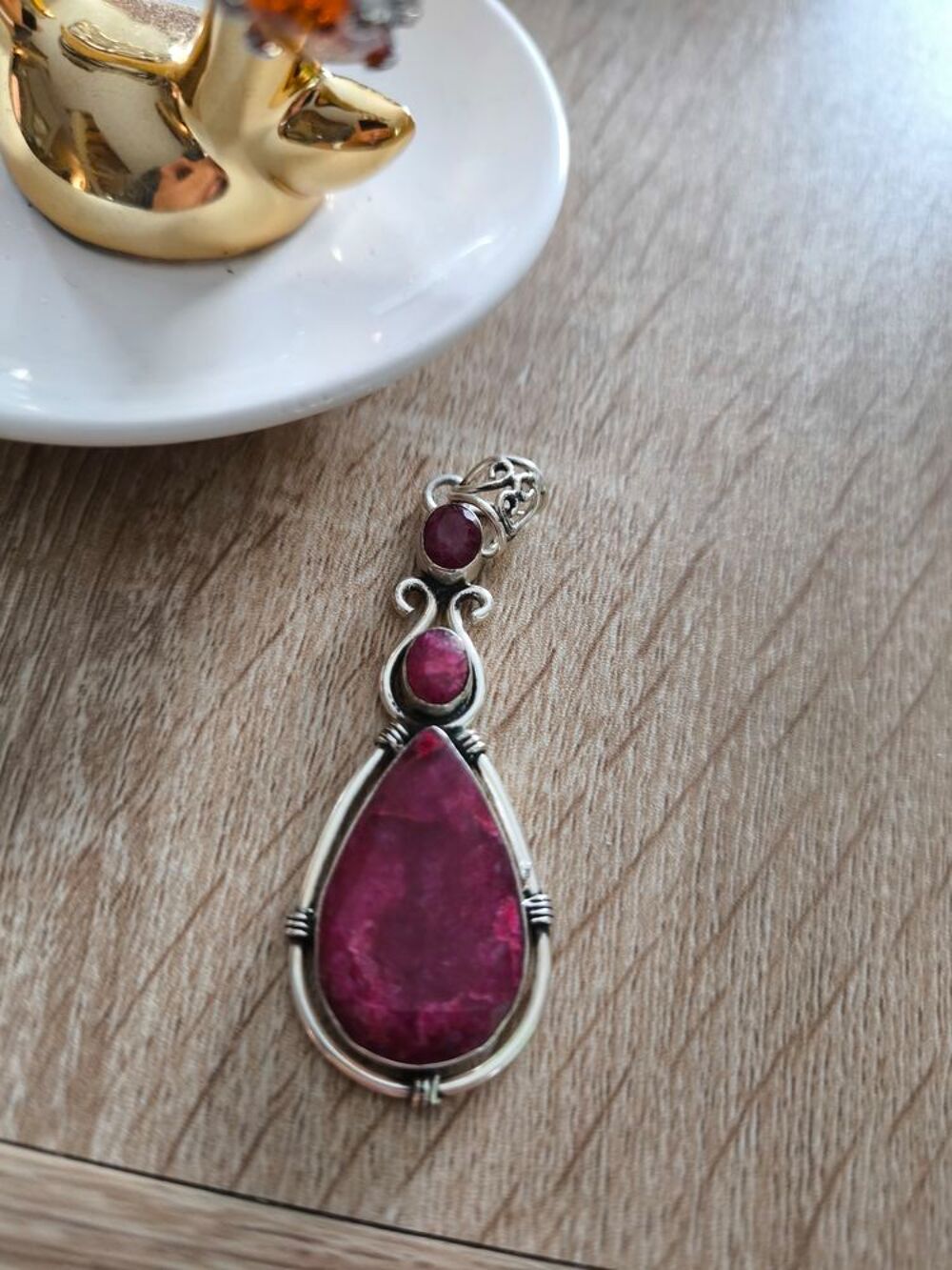 Pendentif rubis v&eacute;ritable art d&eacute;co Bijoux et montres