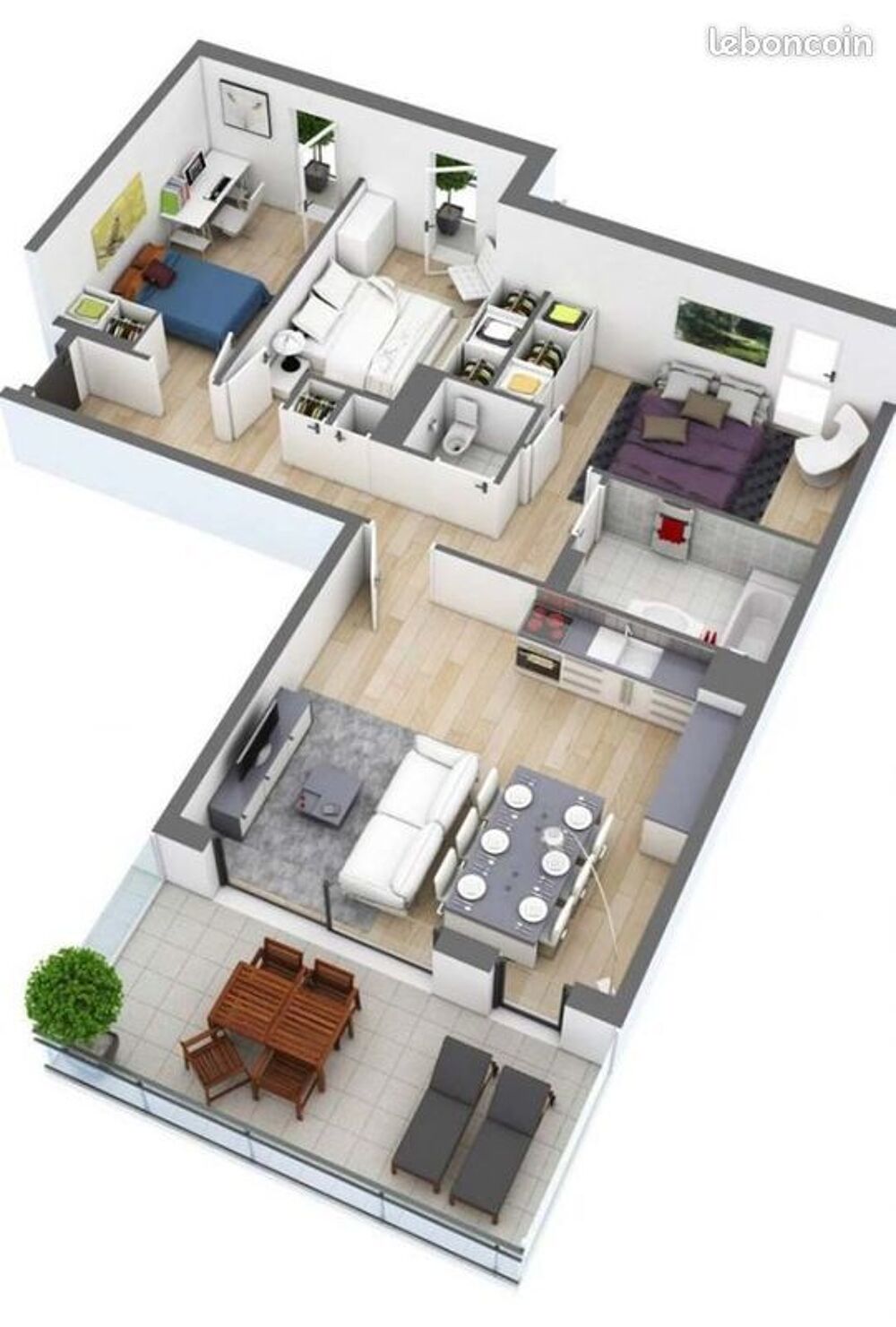Vente Appartement 2/3 pièces immeuble récent avec terrasse au calme Paris 19