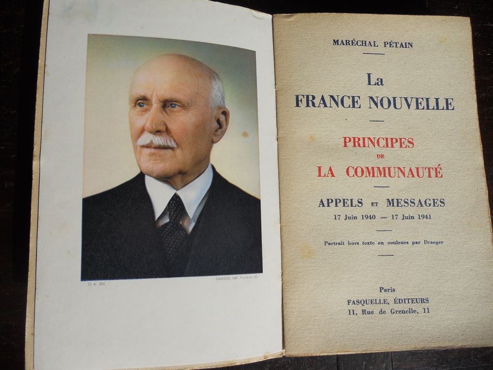 La FRANCE NOUVELLE du MAR&Eacute;CHAL P&Eacute;TAIN principes de la commun Livres et BD