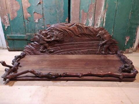 �tag�re Bois Sculpt� Art Populaire Travail de la Mine Mineur 130 Loches (37)