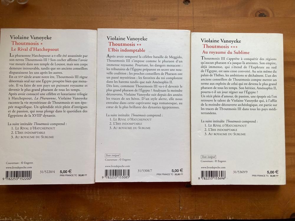 Trilogie "THOUTMOSIS" de Violaine VANOYEKE Livres et BD