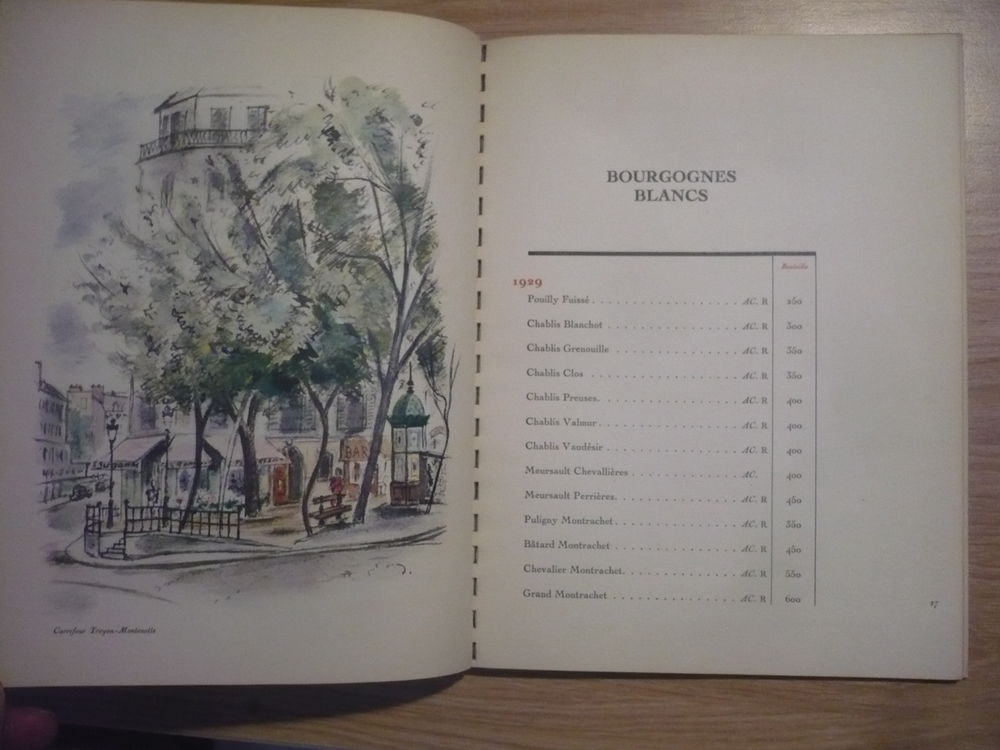 LISTE DES GRANDS VINS 1949. ?SOUS LE SIGNE DE PARIS' 1948 Livres et BD